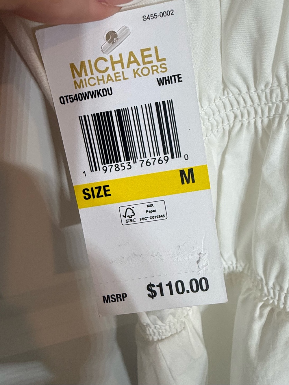 Michael Kors White Smocked Peplum Cami Top - Picture 4 of 6